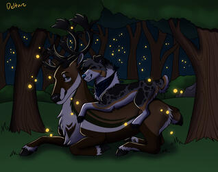 two chars fullbody shaded w/ illustration bg